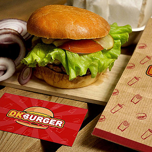 Наше портфолио - Логотип и фирменный стиль для &quot;DK Burger&quot;